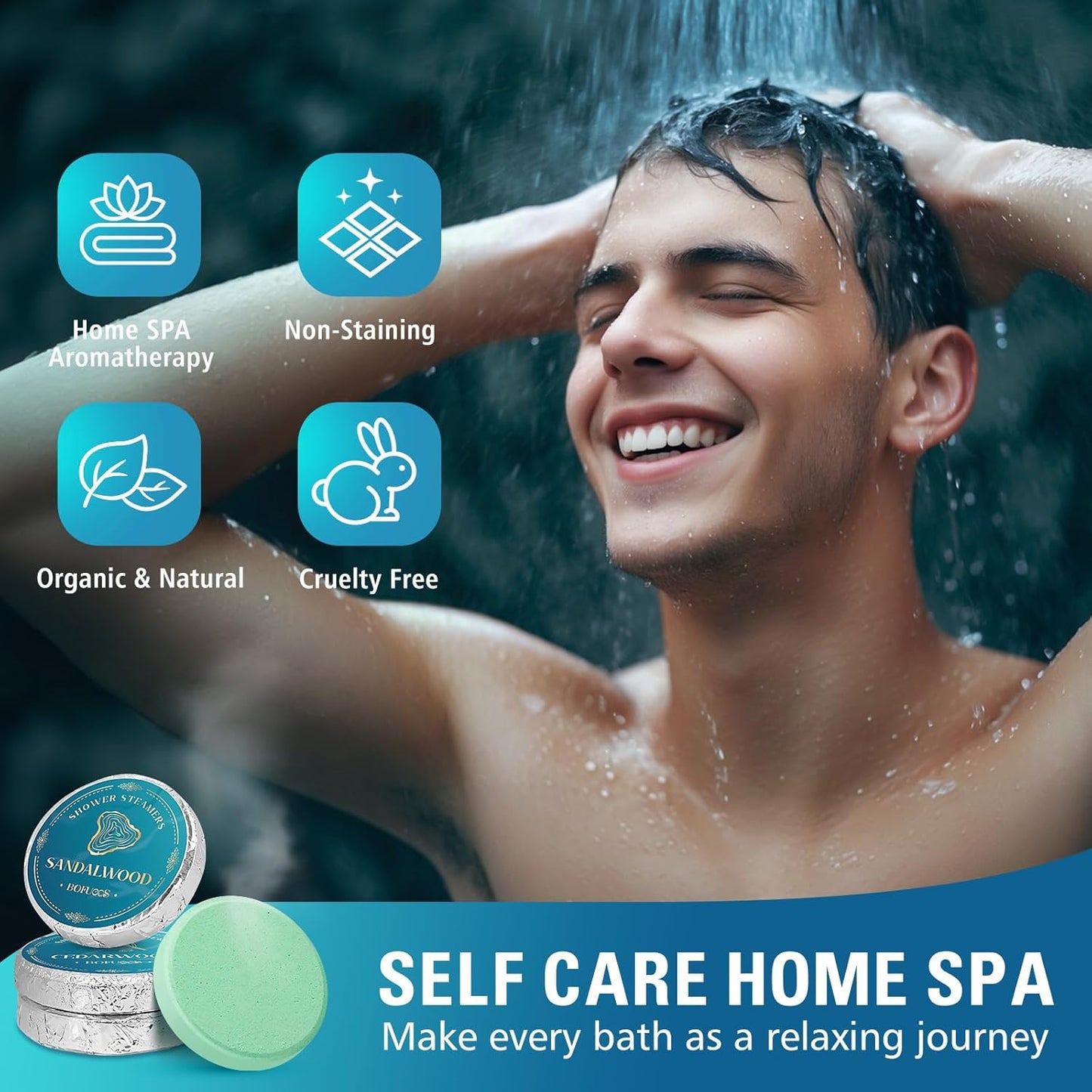 Regalo Uomo, Bombe Da Bagno Aromaterapia Con Olio Essenziale Spa, Bombe Da Doccia Idee Regalo, Regalo Compleanno per Uomo (8 Pezzi)