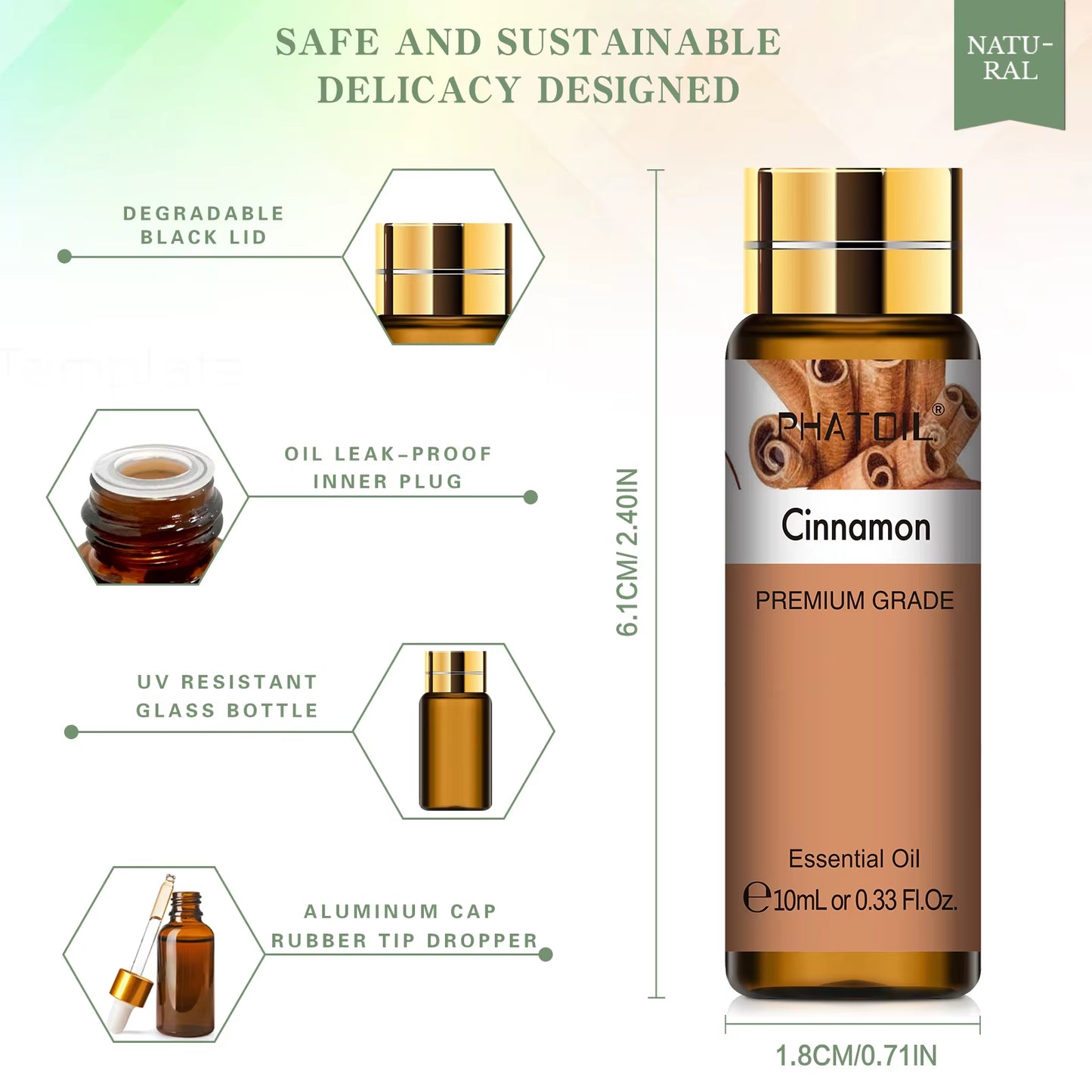 Olio essenziale cannella 10 ml per aromaterapia, spa e candele